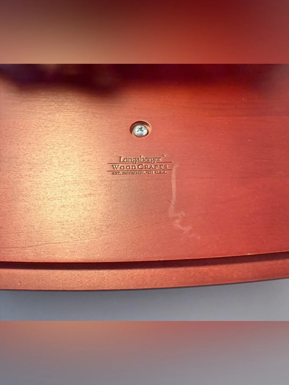 Longaberger Red Woven Memory Basket 2006 with Metal Nameplate and plastic liner